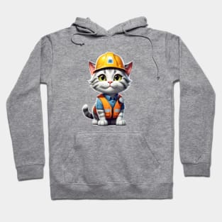 Cat With Hard Hat Hoodie